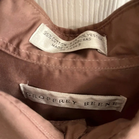 GEOFFREY BEENE~BROWN SHIRT~SIZE 16 - Picture 3 of 3